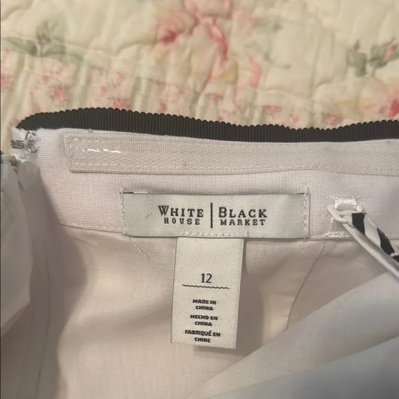 White House/Black Market Stylish Black and White Bustier Top - Picture 2 of 5